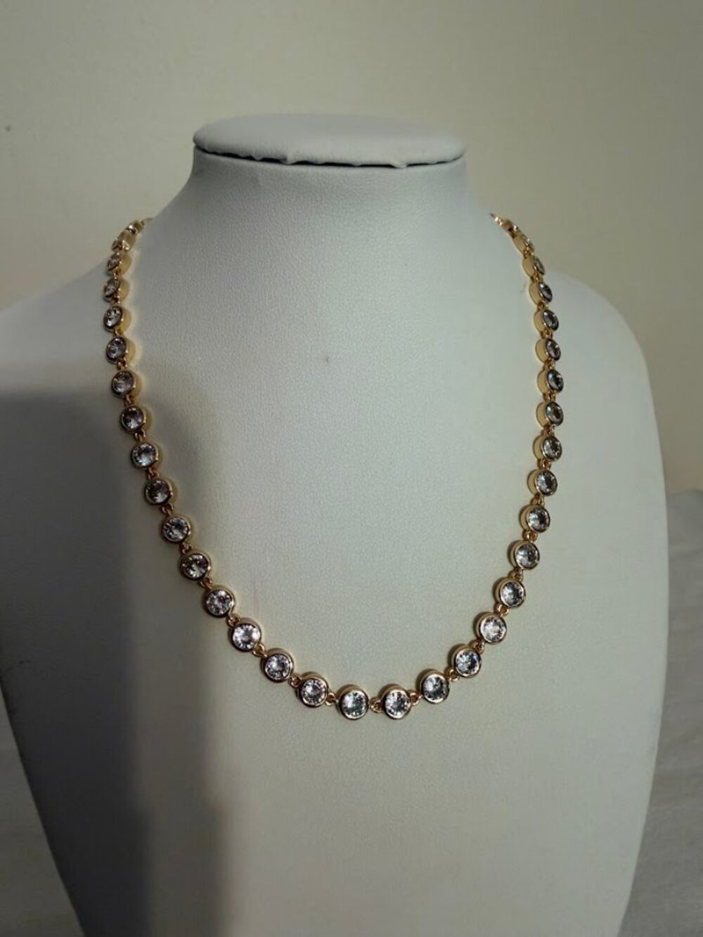 NWT ETTIKA Clear Crystal With 18k Gold Plating Necklace (16.5") with Pouch
